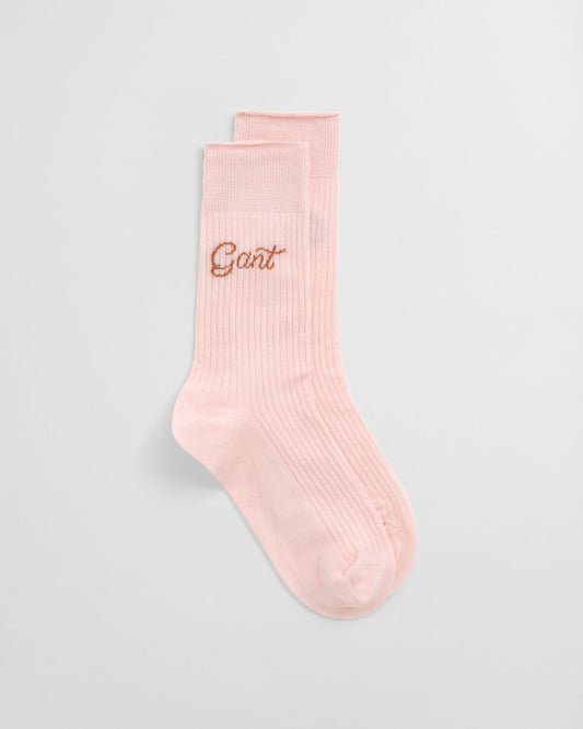 Script Ribbed Socks