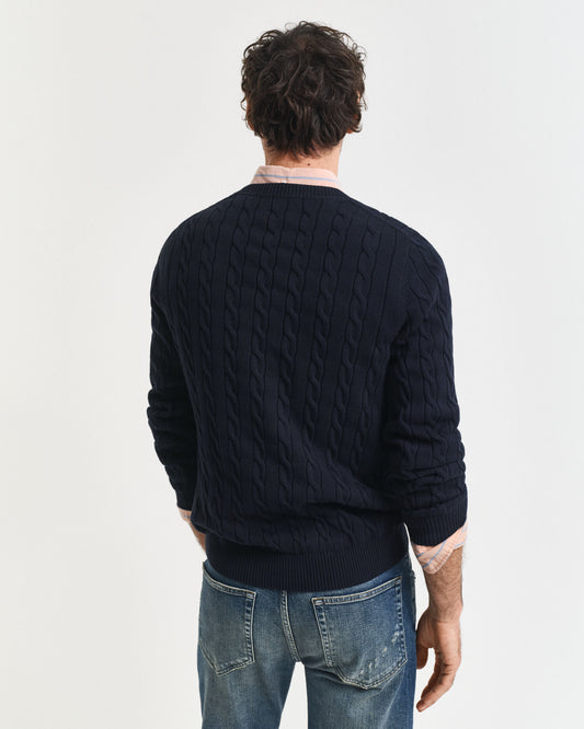 Cotton Cable Knit Crew Neck Sweater