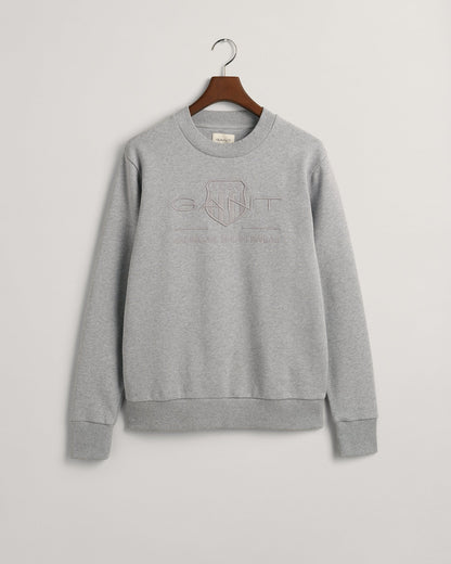 Men's Tonal Shield Crew Neck Sweatshirt - GREY MELANGE
