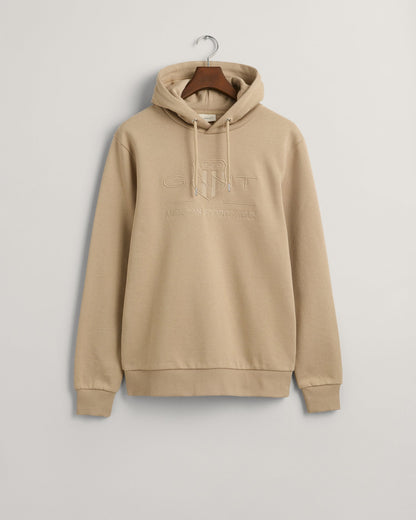 Men's Tonal Shield Hoodie - CONCRETE BEIGE
