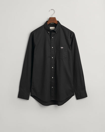 Men's Regular Fit Poplin Shirt - BLACK
