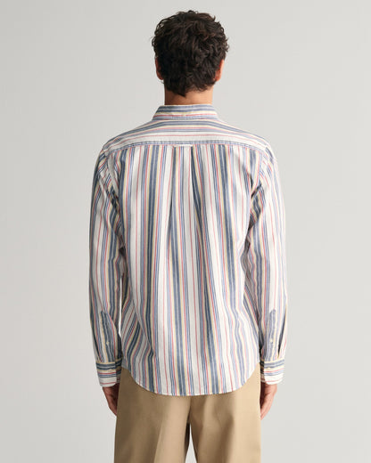 Men's Regular Fit Striped Archive Oxford Shirt - EGGSHELL
