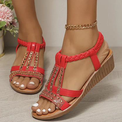 Women's Summer 2025 Hot Sale Orthopaedic Rhinestone Sandals