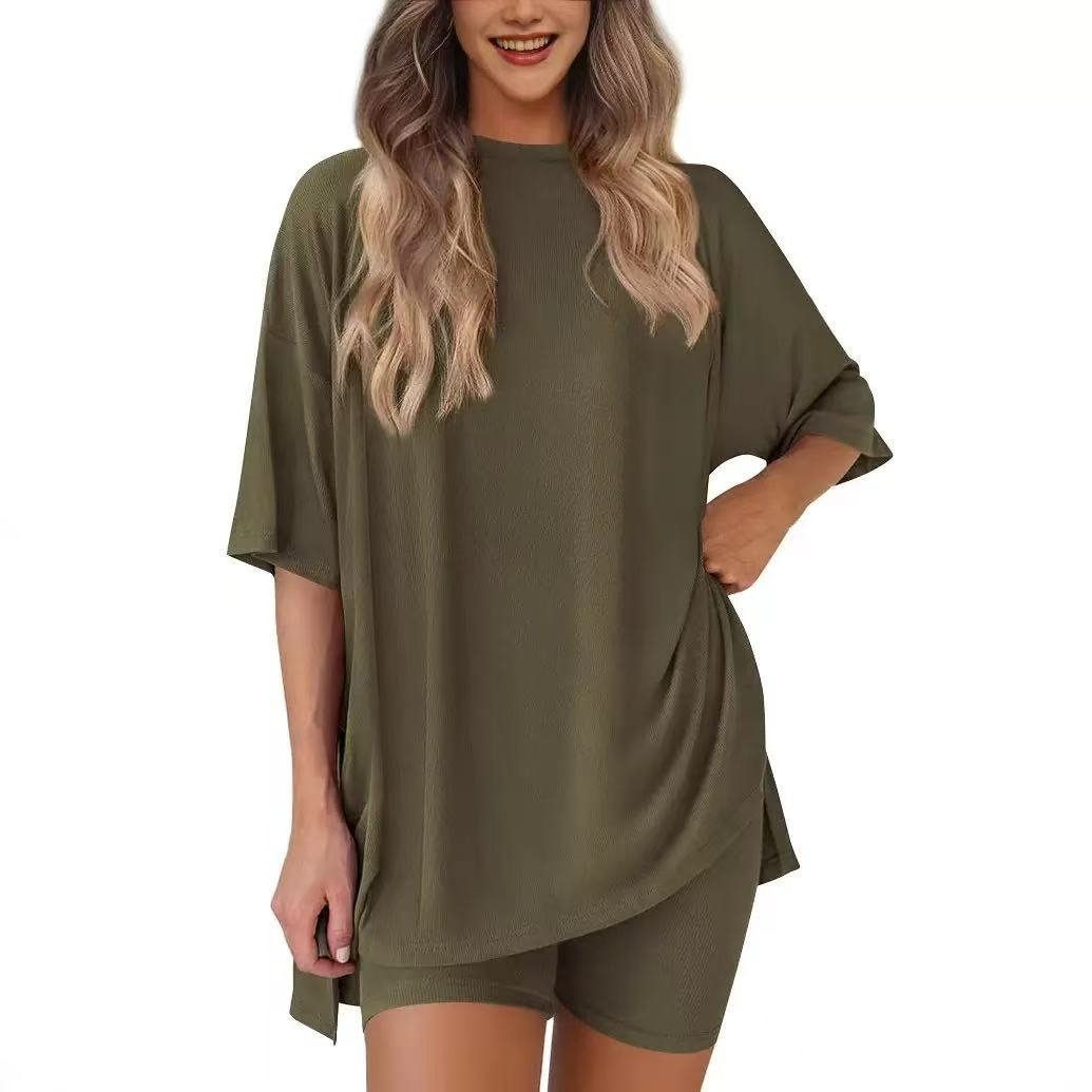 🔥Last Day 49% OFF - Women's Oversized Casual T-Shirt Shorts Suit Stretch Two-Piece Set