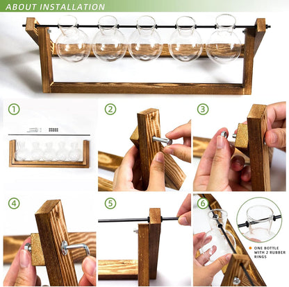 Chikalabs 5 Bulbs Plant Propagation Swing Stations Glass Terrarium