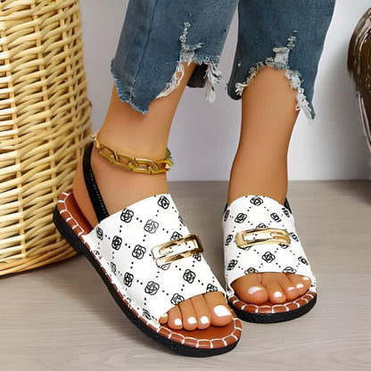 Women’s Plus Size Elastic Band Beach Flat Sandals