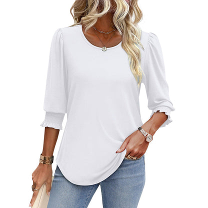 🥳Women Summer Printed Tops Elbow Sleeve Loose Fit Tee