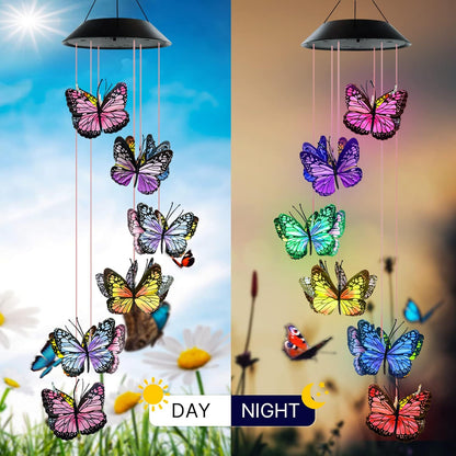 🦋 Beautify Your Garden 2025- ✨Chikalabs Creative Hummingbird Solar Wind Chimes