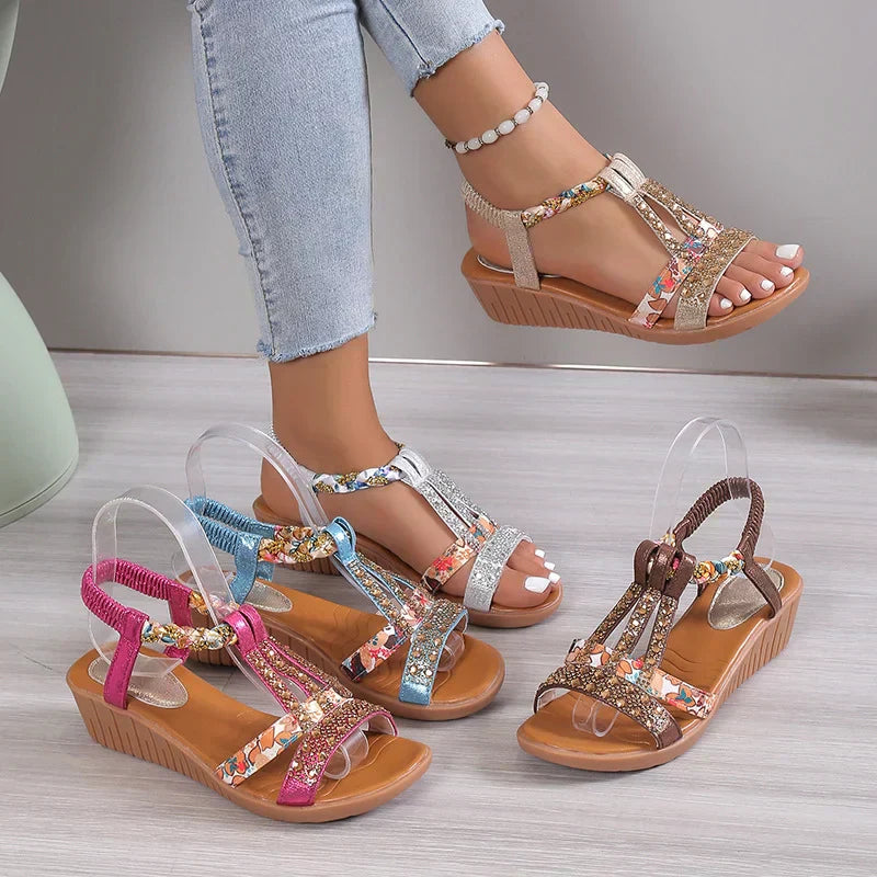 Women's Summer 2025 Hot Sale Orthopaedic Rhinestone Sandals