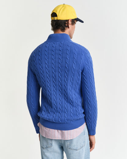 Cotton Cable Knit Half-Zip Sweater