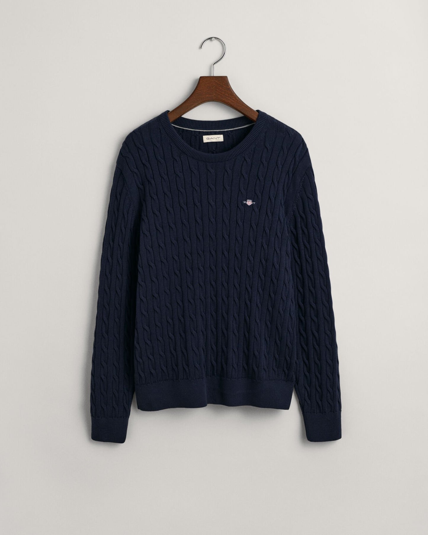 Teens Shield Cotton Cable Knit Crew Neck Sweater