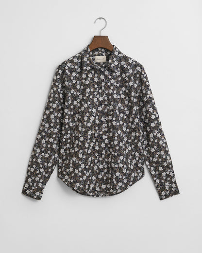 Regular Fit Floral Print Cotton Voile Shirt