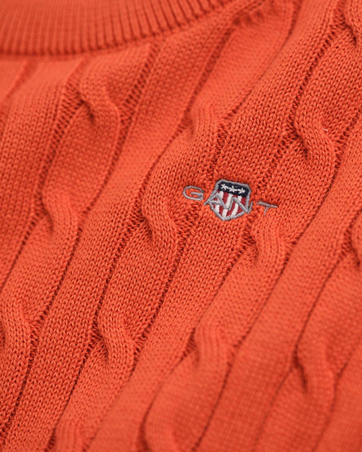 Kids Shield Cotton Cable Knit Crew Neck Sweater