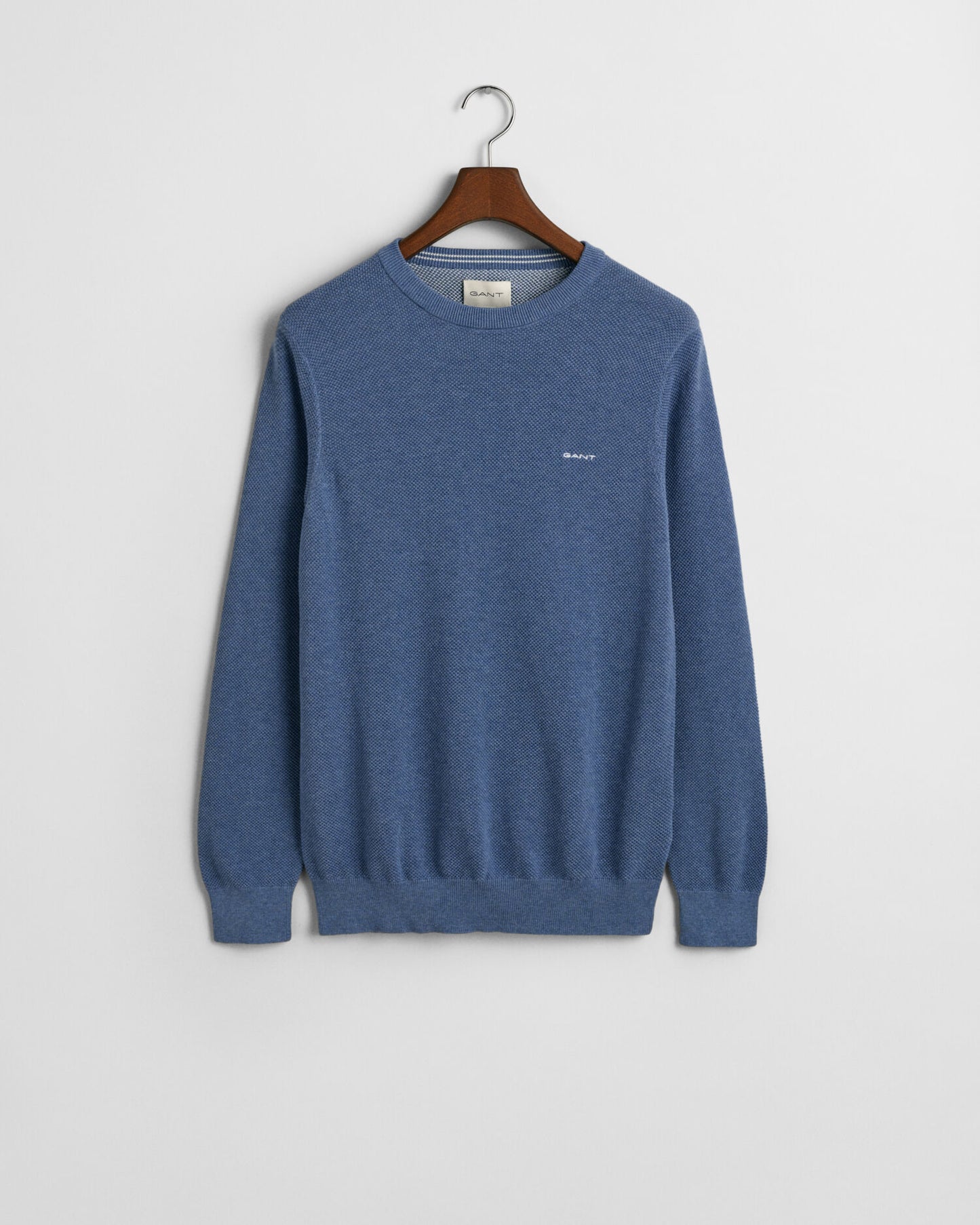 Cotton Piqué Crew Neck Sweater