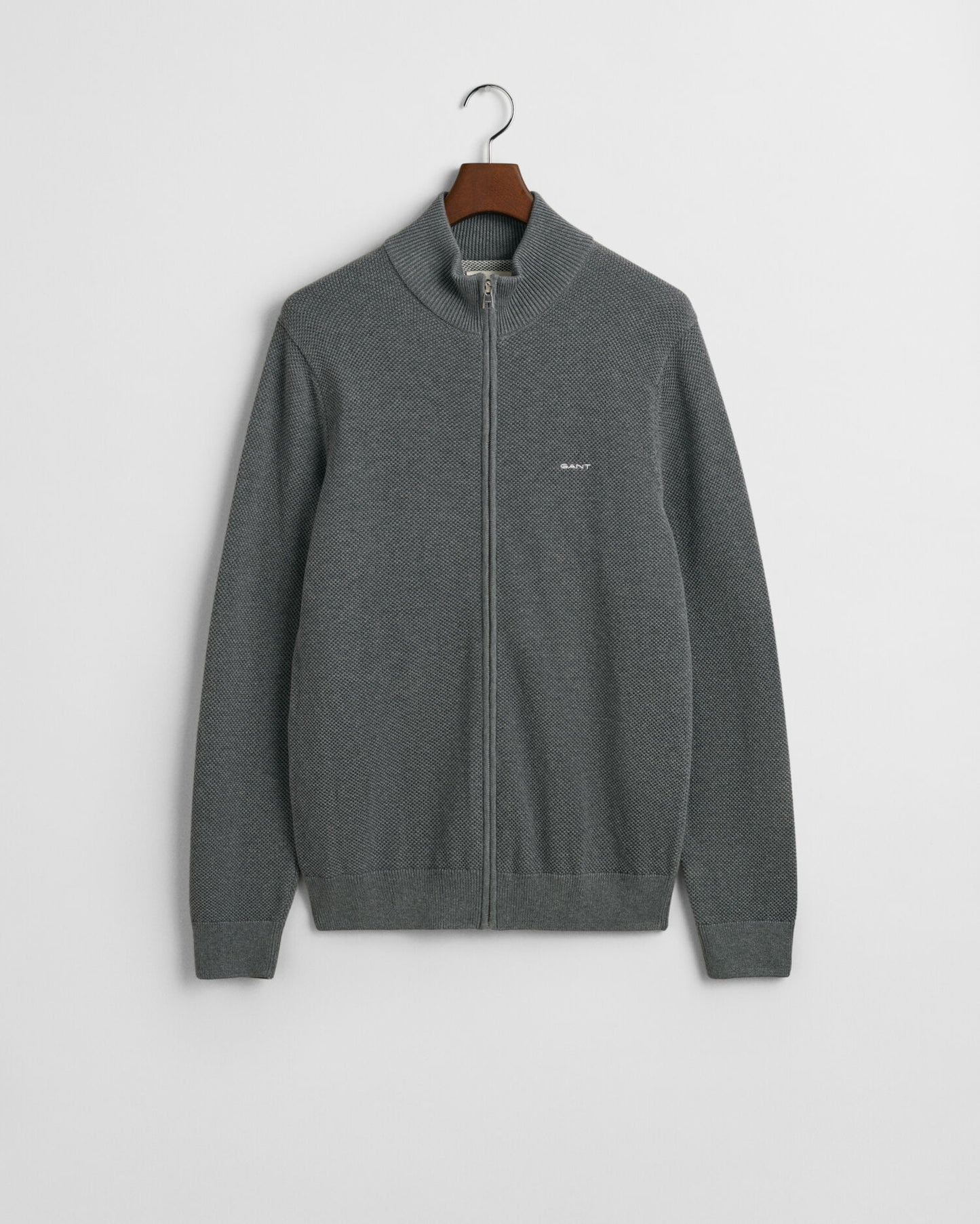 Cotton Piqué Zip Cardigan