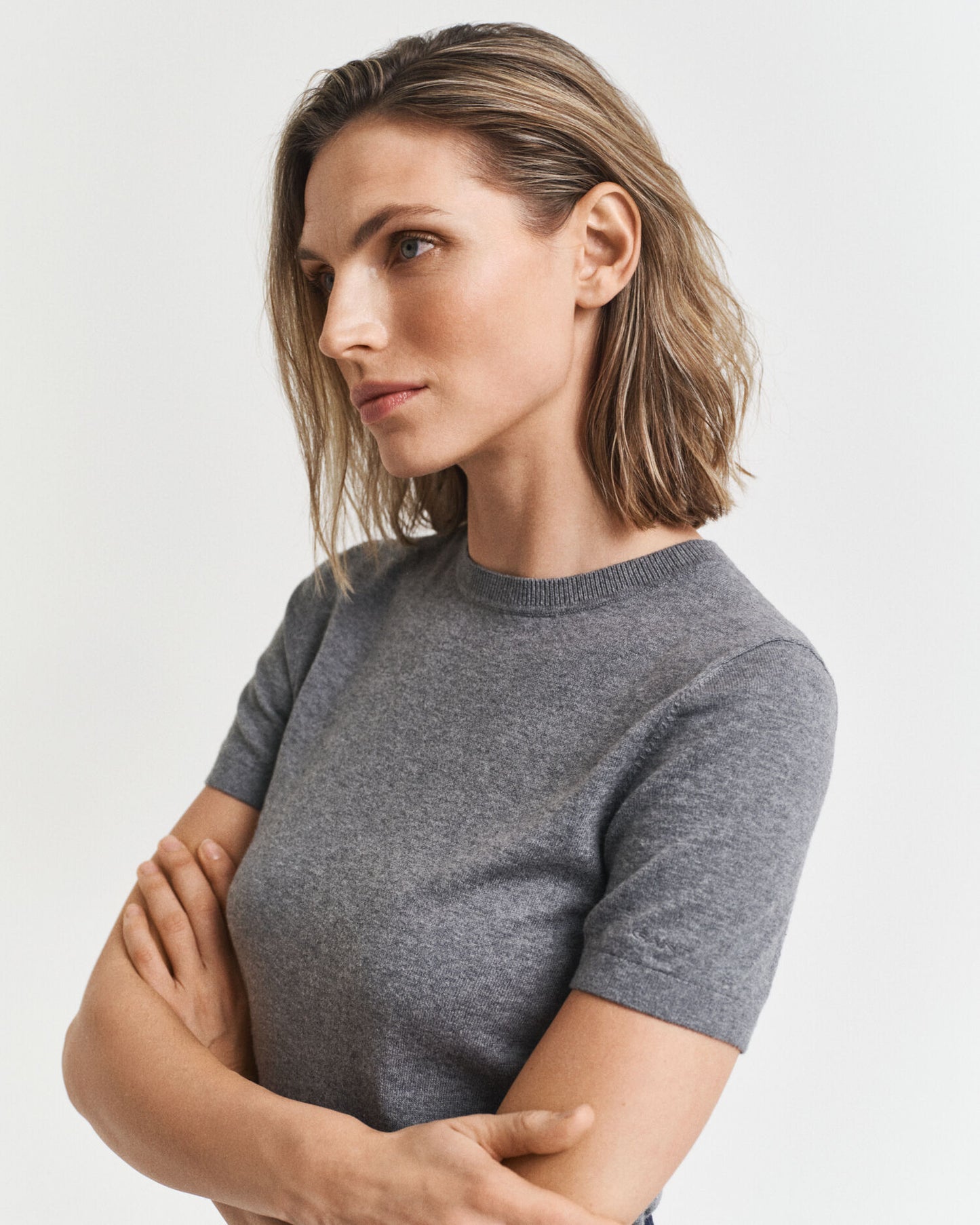 Lightweight Short Sleeve Crew Neck Sweater