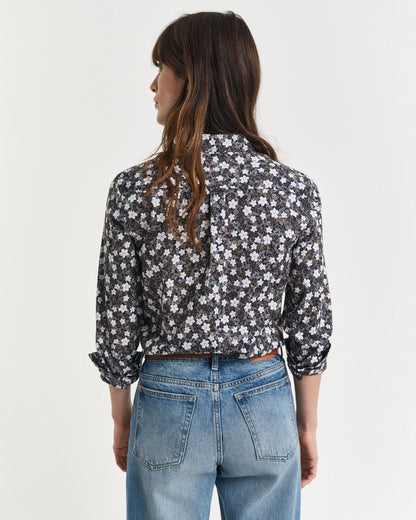 Regular Fit Floral Print Cotton Voile Shirt