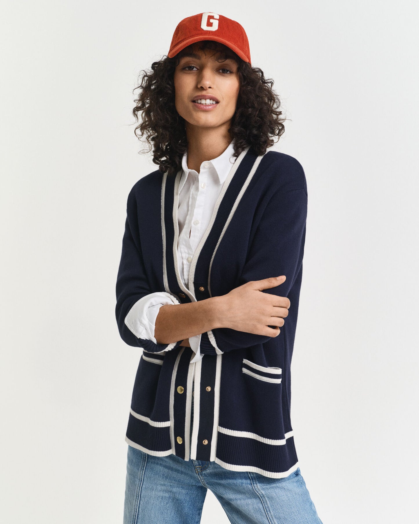 Contrast Knit Cardigan