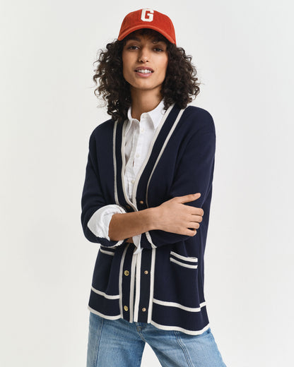 Contrast Knit Cardigan