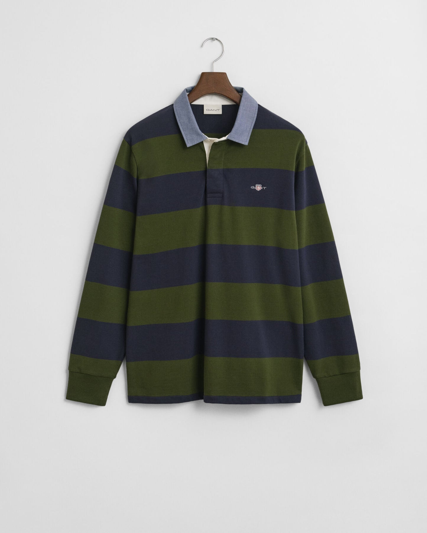 Chambray Collar Striped Heavy Rugger