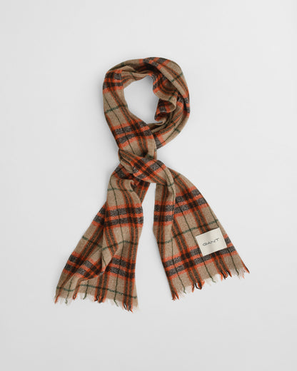 Checked Wool Herringbone Scarf