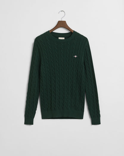 Cotton Cable Knit Crew Neck Sweater