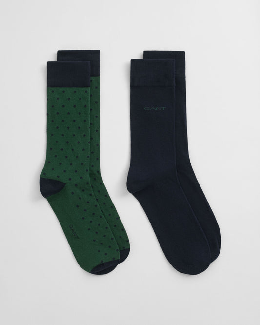 2-Pack Dot & Solid Socks