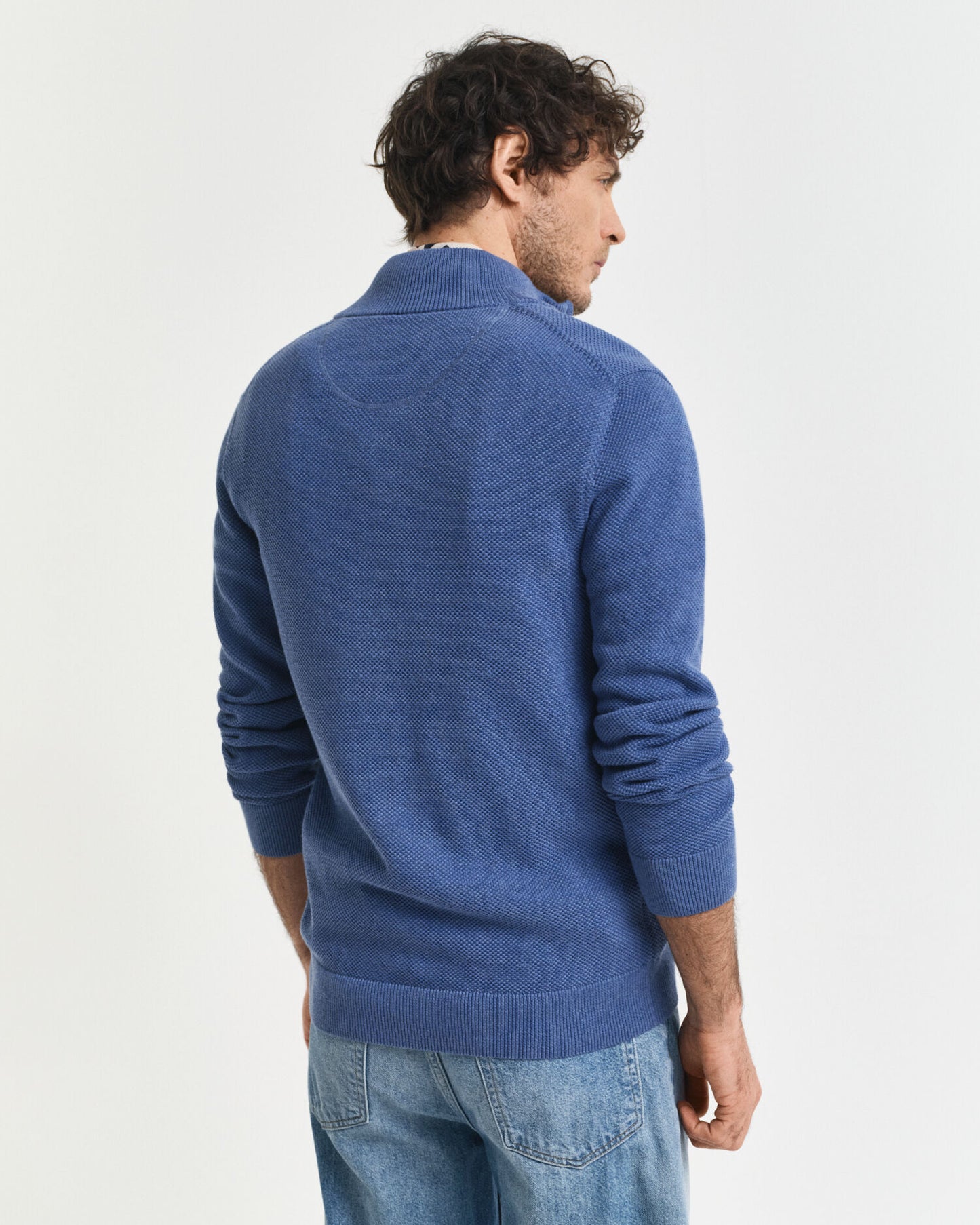 Cotton Piqué Zip Cardigan