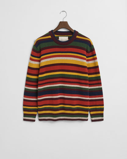 Multicolored Striped Crew Neck Sweater