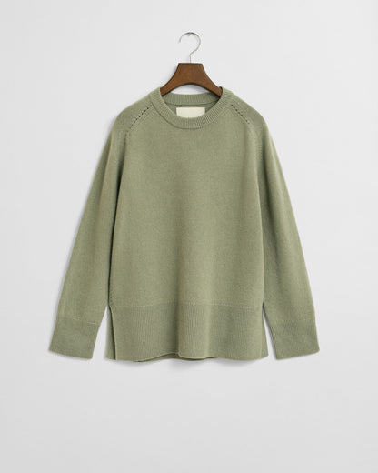 Soft Wool Cashmere Blend Crew Neck Sweater