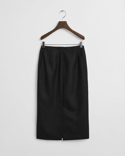 Wool Blend Midi Pencil Skirt