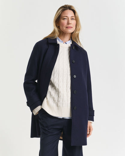 Wool Blend Car Coat