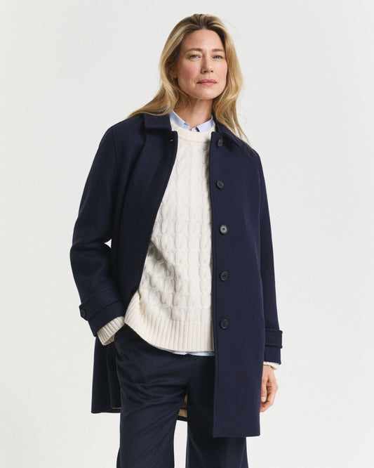 Wool Blend Car Coat