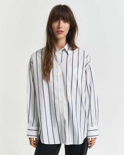 Oversized Classic Striped Poplin Shirt