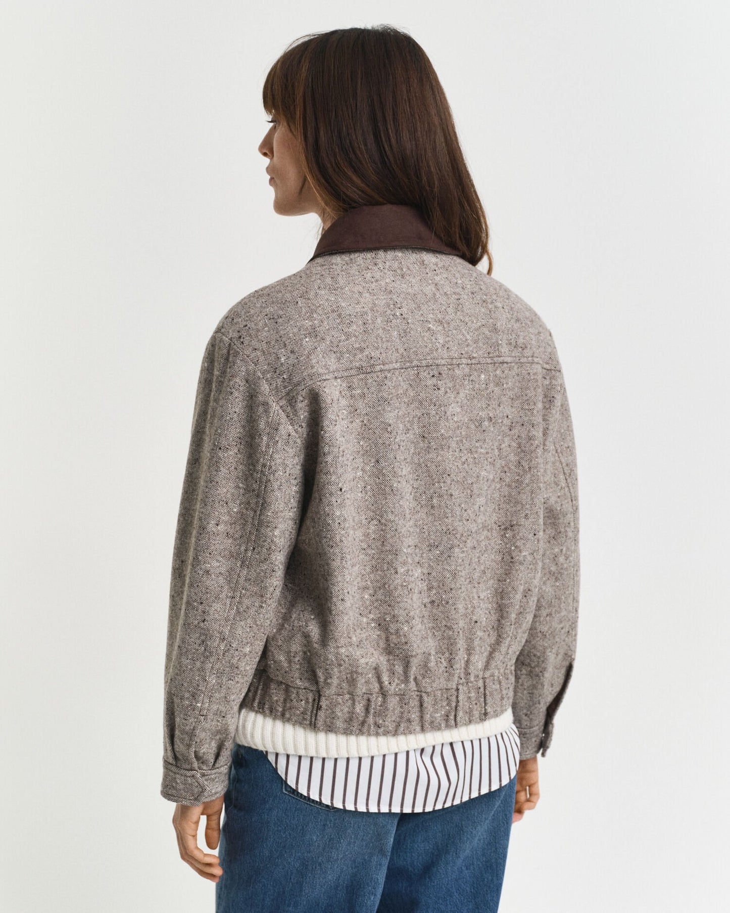 Contrast Collar Wool Jacket