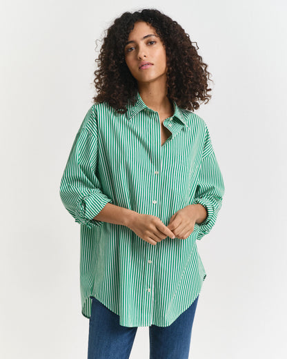 Oversized Classic Striped Poplin Shirt