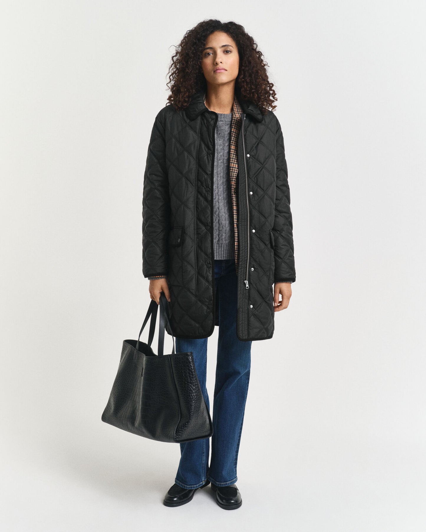 Quilted Corduroy Trim Coat