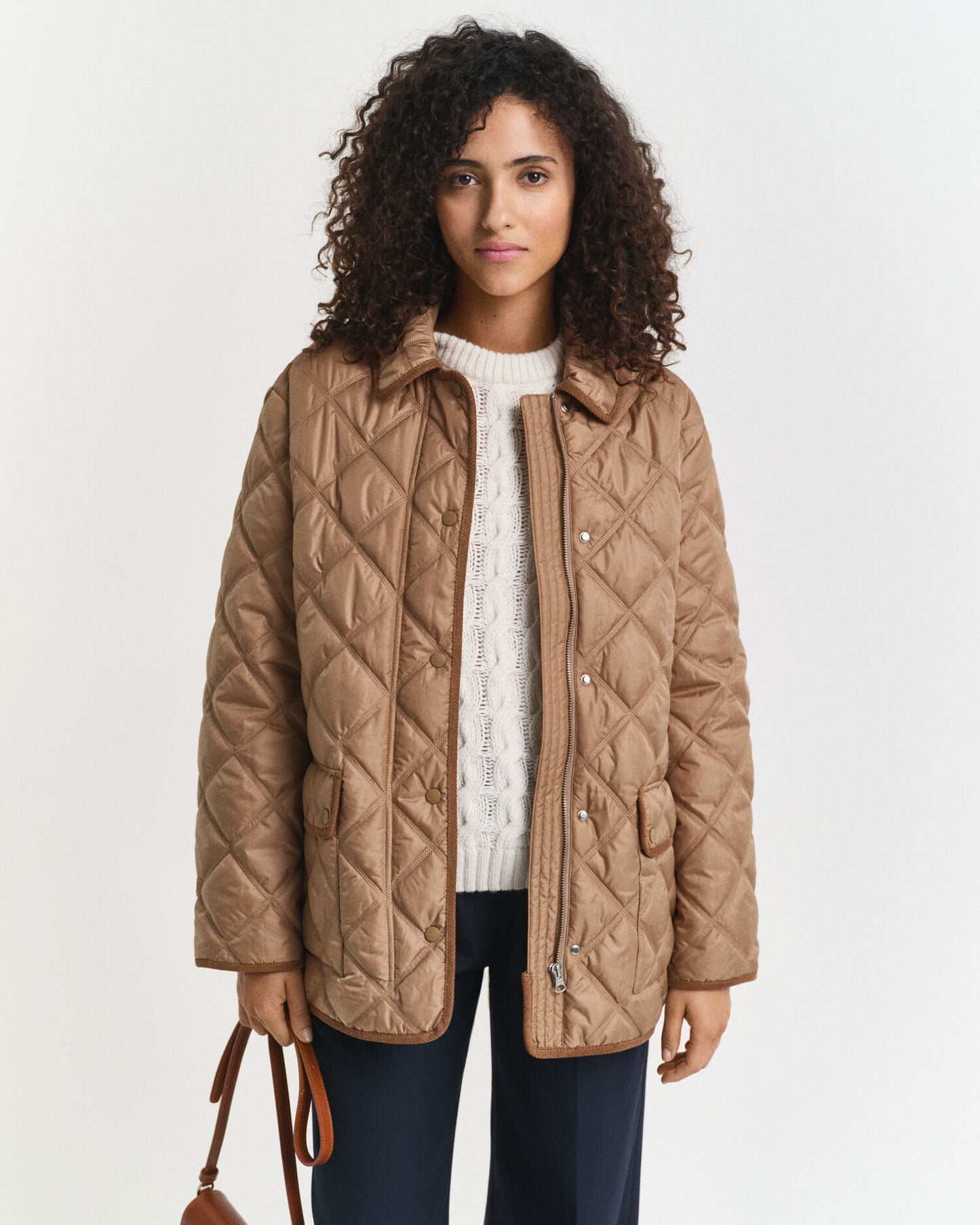 Quilted Corduroy Trim Jacket