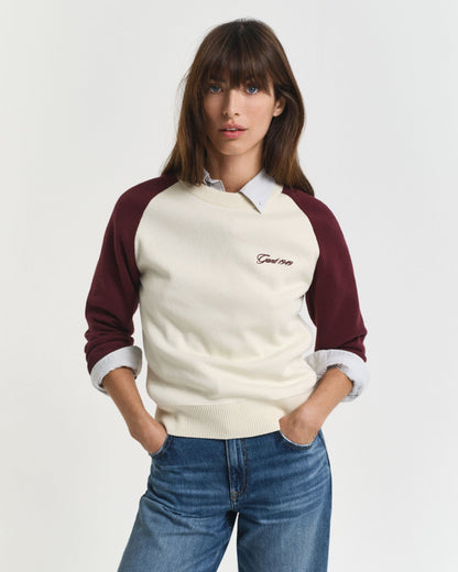Color Blocked Crew Neck Sweater
