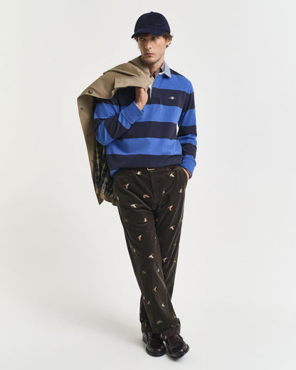 Chambray Collar Striped Heavy Rugger