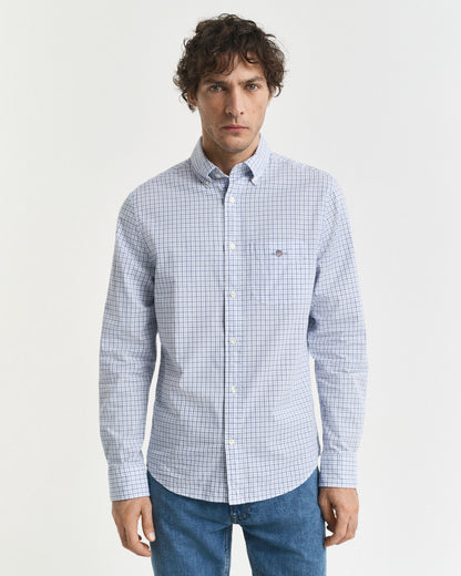 Regular Fit Micro Checked Classic Poplin Shirt
