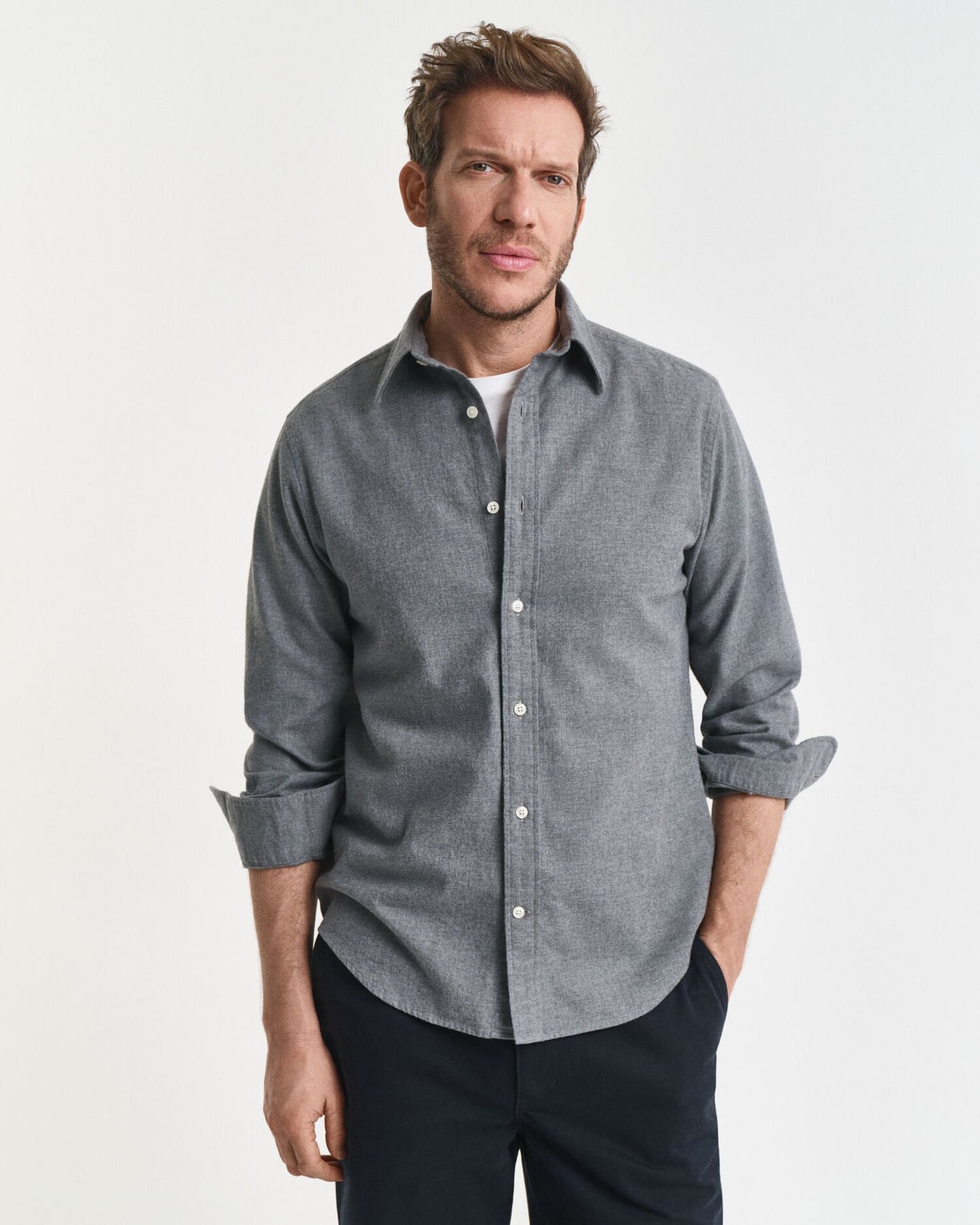 Regular Fit Melange Flannel Shirt