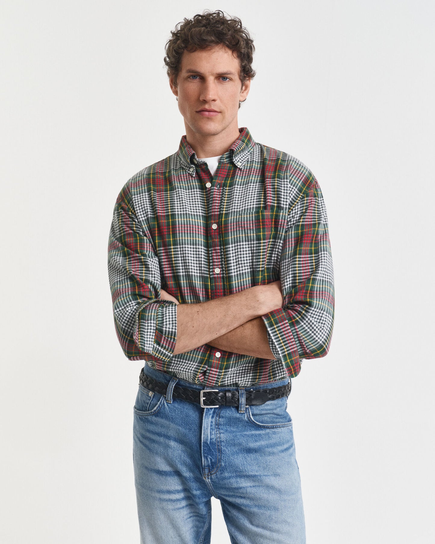 Relaxed Fit Lightweight Checked Twill Shirt