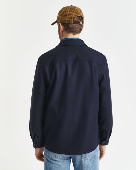 Regular Fit Wool Blend Overshirt