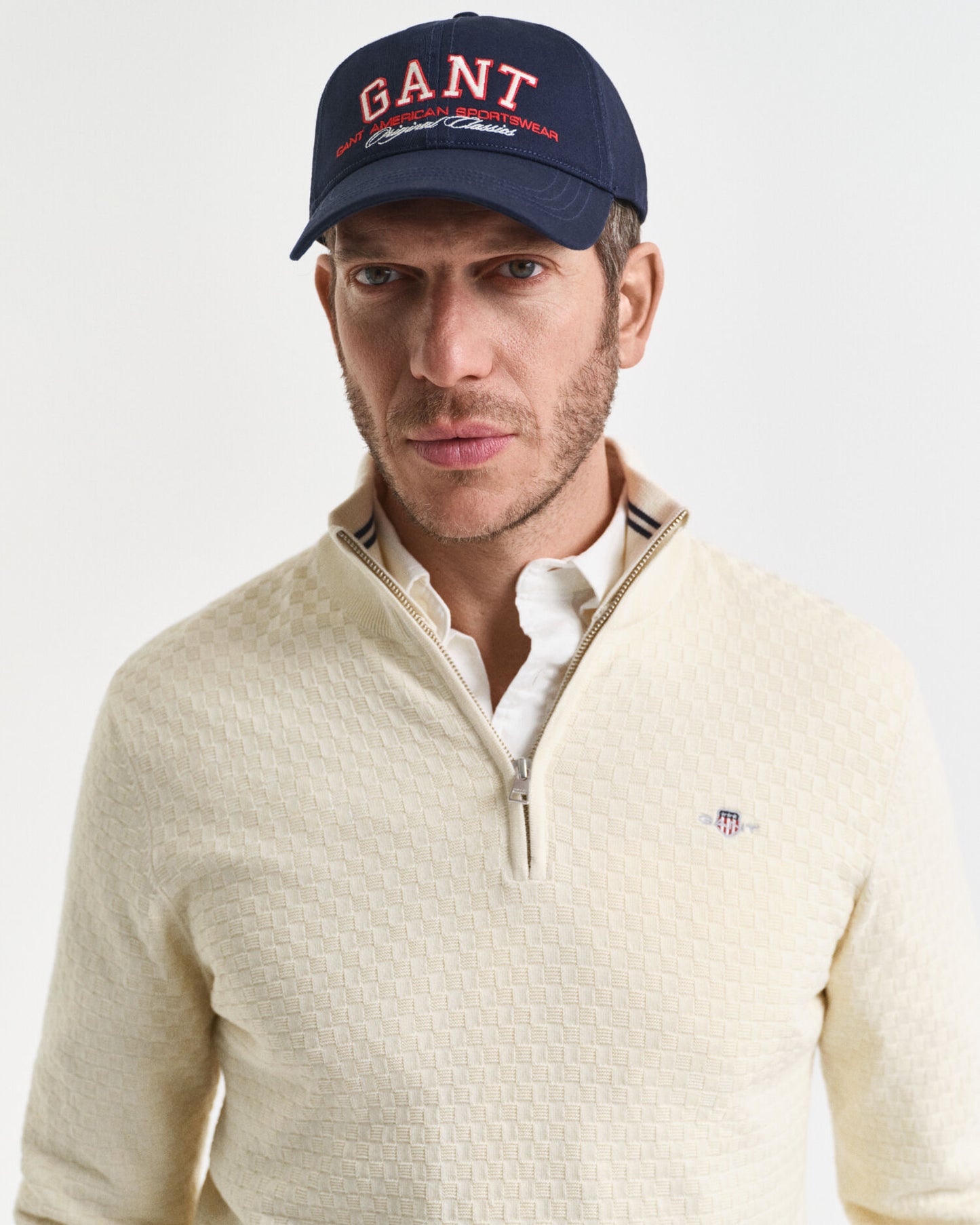 Micro Textured Half-Zip Sweater