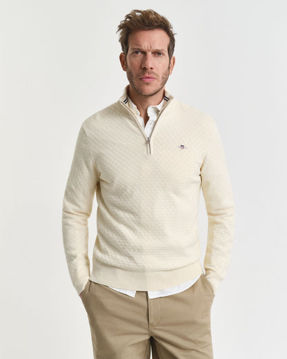 Micro Textured Half-Zip Sweater