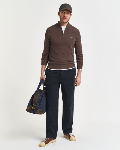 Cotton Piqué Half-Zip Sweater