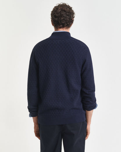 Micro Textured Zip Sweater