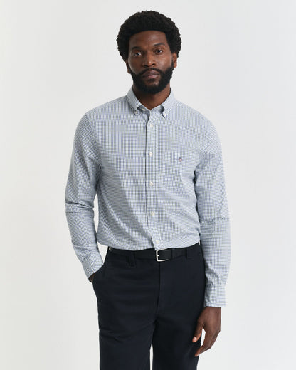 Regular Fit Micro Checked Classic Poplin Shirt