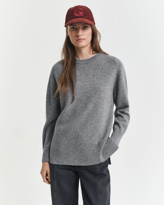 Soft Wool Cashmere Blend Crew Neck Sweater